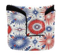 Housse de putter pour maillet de golf avec fermeture magnétique - Accessoires de golf pour maillet carré imperméable en cuir synthétique - Motif feu d'artifice du 4 juillet