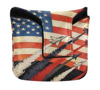 Housse de putter pour maillet de golf avec fermeture magnétique pour maillet carré imperméable en cuir synthétique Motif drapeau américain 4 juillet