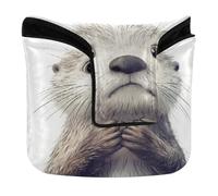 Housse de putter style maillet avec fermeture magnétique pour la plupart des marques de putter en cuir PU imperméable, dessin animé, drôle de loutre de mer, chagrin