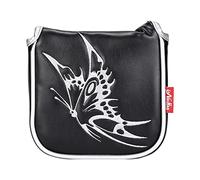 Housse de putter universelle pour maillet de golf carré avec fermeture magnétique Motif papillon Noir 13 x 14 x 3 cm