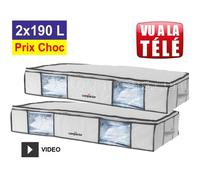 Housse de rangement - COMPACTOR - 190 litres - Sous-vide - Blanc avec liseré gris