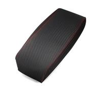 housse de rangement Couverture Autocollante En Cuir Microfibre Pour Accoudoir Central, Texture Carbone, Garniture Autocollante Pour Prius 2004 - 2009(Red line)