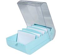 Housse de rangement - Exacompta - A8 - 100 cartes lignées - 5 intercalaires - Vert pastel/cristal