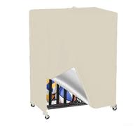 Housse de rangement imperméable en tissu Oxford 420D avec panneau latéral ventilé pour garage, équipement de sport, protection contre la poussière, l'humidité et les intempéries (mètres, blanc)