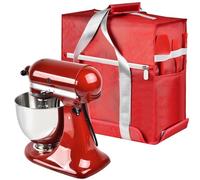 Housse de rangement portable avec plusieurs poches et poignée pour mixeur KitchenAid de 4,5 à 5 litres, rouge