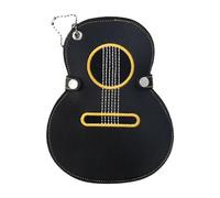 Housse de rangement pour médiator de guitare avec broderie en cuir PU pour musiciens et collectionneurs d'instruments, Noir