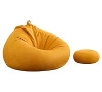 Housse de rangement pour peluches (sans rembourrage) en daim synthétique lavable pour adultes et adolescents Jaune moutarde 100 x 120 cm