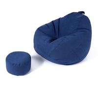 Housse de rangement pour peluches (sans rembourrage) en velours fin et coton, lavable, idéale pour pouf, fauteuil, canapé, pour ranger des peluches ou des textiles, pour adultes et adolescents, bleu