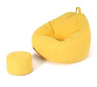 Housse de rangement pour peluches (sans rembourrage) en velours fin et coton, lavable, idéale pour pouf, fauteuil, canapé, pour ranger des peluches ou des textiles, pour adultes et adolescents, jaune