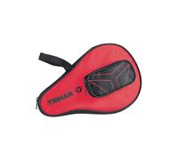 Tibhar Housse pour raquette de tennis de table avec logo T avec compartiment pour balles | Sac de tennis de table pour 1 raquette de tennis de table (rouge)