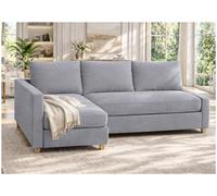 Housse de Rechange Durable pour canapé Friheten Housse sectionnelle d'angle pour canapé-lit Compatible With IKEA Friheten. Housses de canapé Uniquement (Polyester gris clair Right Longer)