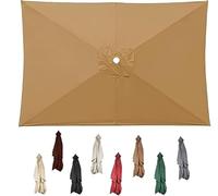 Housse de Rechange for Parasol rectangulaire 3x2m 3x3,0m 4/6/8 Nervures, auvent Remplacement for Jardin, terrasse(Khaki,2.5x2.5m)