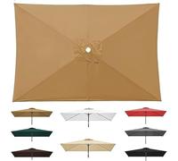 Housse de Rechange for Parasol terrasse 3x2 m 3x3,0, Housse en Polyester imperméable UPF 50+, Protection for carré rectangulaire(Khaki,2.0x2.0m)