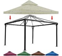 Housse de rechange imperméable à 2 niveaux avec dessus ventilé pour extérieur, terrasse, gril, jardin, abri durable