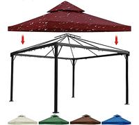 Housse de rechange imperméable à 2 niveaux pour extérieur, terrasse, gril, jardin, abri résistant aux intempéries