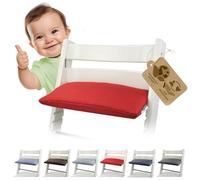 Housse de rechange [Lot de coussins de siège] Réducteur de siège compatible avec Stokke Tripp Trapp pour chaise haute modèle 3 (1 pièce rouge chiné)