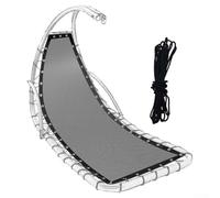 Housse de rechange pour balancelle suspendue, 64 x 197 x 23 cm, base en tissu résistant aux intempéries pour extérieur, terrasse, jardin avec corde (gris foncé B)