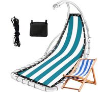 Housse de rechange pour chaise de terrasse - Résistant à l'usure et facile à monter - Tissu de rechange pour chaises longues - Convient pour pelouse, terre, extérieur, terrasse, camping, jardin