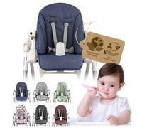 Housse de rechange pour coussin d'assise [Housse pour chaise haute] compatible avec Peg Perego Prima Pappa ZERO3 et SIESTA (bleu marine chiné)