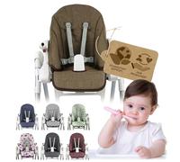 Housse de rechange pour coussin d'assise [Housse pour chaise haute] compatible avec Peg Perego Prima Pappa ZERO3 et SIESTA (marron chiné)