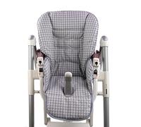 Housse de rechange pour coussin d'assise [Housse pour chaise haute] compatible avec Peg Perego Prima Pappa DINER (carreaux gris foncé)