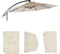 Housse de rechange pour Deluxe Ampelschirm HWC-D14, housse de parasol ronde Ø 3m ~ crème sans flap