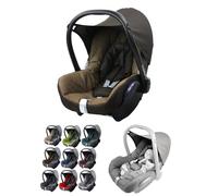 Housse de rechange pour nacelle bébé compatible avec Maxi-Cosi CabrioFix - Ensemble complet de 6 pièces avec coussins de ceinture, capote pare-soleil et appui-tête (marron foncé/marron)