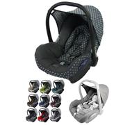 Housse de rechange pour nacelle bébé compatible avec Maxi-Cosi CabrioFix - Ensemble complet de 6 pièces avec coussinets de ceinture, pare-soleil et appui-tête (étoiles gris foncé)