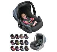 Housse de rechange pour nacelle bébé, compatible avec Maxi-Cosi Pebble - Ensemble complet de 5 pièces avec coussinets de ceinture, pare-soleil et appui-tête (étoiles gris foncé)
