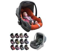 Housse de rechange pour nacelle bébé, compatible avec Maxi-Cosi Pebble - Ensemble complet de 5 pièces avec coussins de ceinture, capote pare-soleil et appui-tête (gris orange chiné)