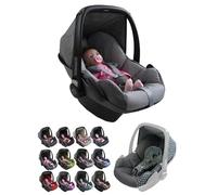 Housse de rechange pour nacelle bébé compatible avec Maxi-Cosi Pebble - Ensemble complet de 5 pièces avec coussins de ceinture, capote pare-soleil et appui-tête (gris chiné/gris clair)
