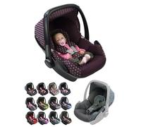 Housse de rechange pour nacelle bébé, compatible avec Maxi-Cosi Pebble - Ensemble complet de 5 pièces avec coussins de ceinture, capote pare-soleil et appui-tête (étoiles bordeaux)