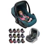 Housse de rechange pour nacelle bébé, compatible avec Maxi-Cosi Pebble - Ensemble complet de 5 pièces avec coussinets de ceinture, pare-soleil et appui-tête (étoiles olive)