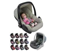 Housse de rechange pour nacelle bébé, compatible avec Maxi-Cosi Pebble - Ensemble complet de 5 pièces avec coussins de ceinture, capote pare-soleil et appui-tête (étoiles beiges)