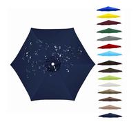 Housse de Rechange pour Parasol 2.3/2/2.5/2.7/3m Toile Parasol d'extérieur À 6/8 Baleines,auvent de rechange en tissu imperméable pour jardin,terrasse, jardin et piscine,Bleu marine,2.30M 7.5ft/8 ribs