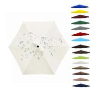 Housse de Rechange pour Parasol 2.3/2/2.5/2.7/3m Toile Parasol d'extérieur À 6/8 Baleines,auvent de rechange en tissu imperméable pour jardin,terrasse, jardin et piscine,Blanc,2.30M 7.5ft/8 ribs