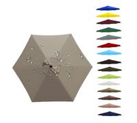 Housse de Rechange pour Parasol 2.3/2/2.5/2.7/3m Toile Parasol d'extérieur À 6/8 Baleines,auvent de rechange en tissu imperméable pour jardin,terrasse, jardin et piscine,Taupe,2.30M 7.5ft/8 ribs
