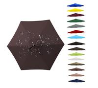Housse de Rechange pour Parasol 2.3/2/2.5/2.7/3m Toile Parasol d'extérieur À 6/8 Baleines,auvent de rechange en tissu imperméable pour jardin,terrasse, jardin et piscine,Café,2.30M 7.5ft/8 ribs
