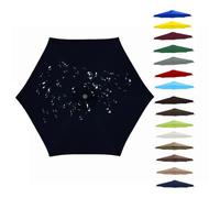 Housse de Rechange pour Parasol 2.3/2/2.5/2.7/3m Toile Parasol d'extérieur À 6/8 Baleines,auvent de rechange en tissu imperméable pour jardin,terrasse, jardin et piscine,Noir,2.30M 7.5ft/8 ribs