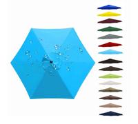 Housse de Rechange pour Parasol 2.3/2/2.5/2.7/3m Toile Parasol d'extérieur À 6/8 Baleines,auvent de rechange en tissu imperméable pour jardin,terrasse, jardin et piscine,Bleu clair,2.30M 7.5ft/8 ribs
