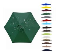 Housse de Rechange pour Parasol 2.3/2/2.5/2.7/3m Toile Parasol d'extérieur À 6/8 Baleines,auvent de rechange en tissu imperméable pour jardin,terrasse, jardin et piscine,Vert foncé,2.30M 7.5ft/8 ribs