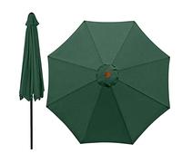 Housse de rechange pour parasol - 300 cm - 8 baleines - Imperméable - Protection UV - Pour parasol, marché extérieur, table, baldaquin - Tissu de rechange - Pas de porte-parapluie - Vert