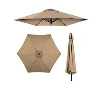 Housse De Rechange pour Parasol, 6 Baleines 2M/2.7M/3.0M Toile De Rechange pour Parasol D'extérieur, UPF 30+, pour Jardin, Plage Auvent De Rechange pour Parasol(Color:Khaki,Size:3.0m(10ft))