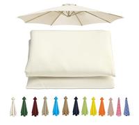 Housse De Rechange Pour Parasol, Auvent De Rechange Épais Et Solide Pour Parasol De Terrasse, Avec 8 Baleines 6 Baleines, Toile De Parasol Deporté - Pour Plage/piscine/Jardin(Beige,6 RIBS/300CM(9.8FT)