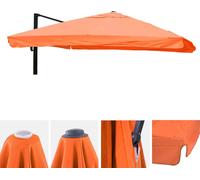 Toile Pour Parasol De Luxe Hwc-A96 Avec Rabat 3x3m (Ø4,24m) Polyester 3kg Terre Cuite Rouge