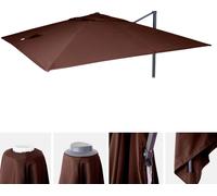 Housse de rechange pour parasol de luxe HWC-A96, housse de parasol, 3,5x3,5m (Ø4,95m) polyester 4kg ~ brun