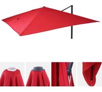 Housse de rechange pour parasol de luxe HWC-A96, housse de parasol, 3,5x3,5m (Ø4,95m) polyester 4kg ~ rouge
