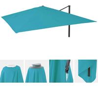 Toile de rechange pour parasol de luxe HWC-A96 3,5x3,5m (Ø4,95m) polyester 4kg ~ turquoise