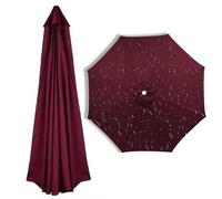 Housse de Rechange pour Parasol de Terrasse 6/8 Baleines, 4 m, 3 m, 2.5 m, Toile Ronde en Polyester, Auvent seulement, pour Plage, Piscine, Résistante à la Décoloration, Imperméable(Rouge vin,8 Balein