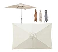 Housse De Rechange Pour Parasol De Terrasse Jardin Piscine, 2x2m 2x3m 3x3m Toile De Rechange Pour 6 Baleines Parasol, Auvent De Rechange Pour Extérieur Protection UV Et Imperméable(Beige,3x2m)